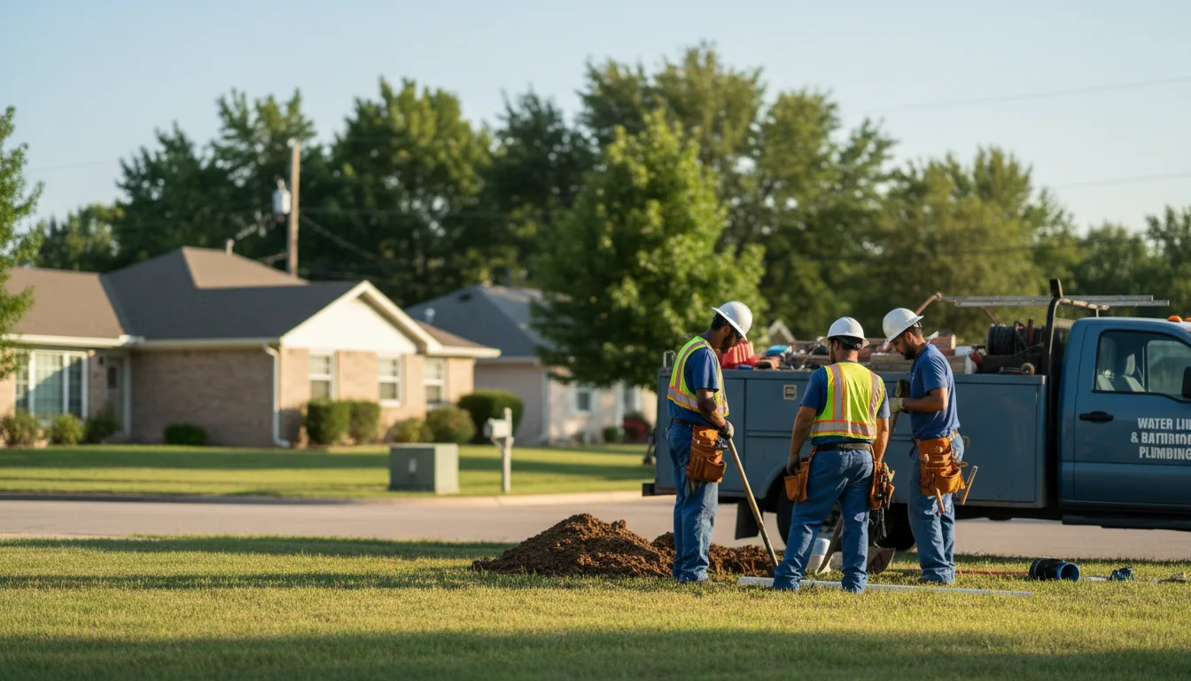 Residential water line and bathroom plumbing service in Bynum, MT